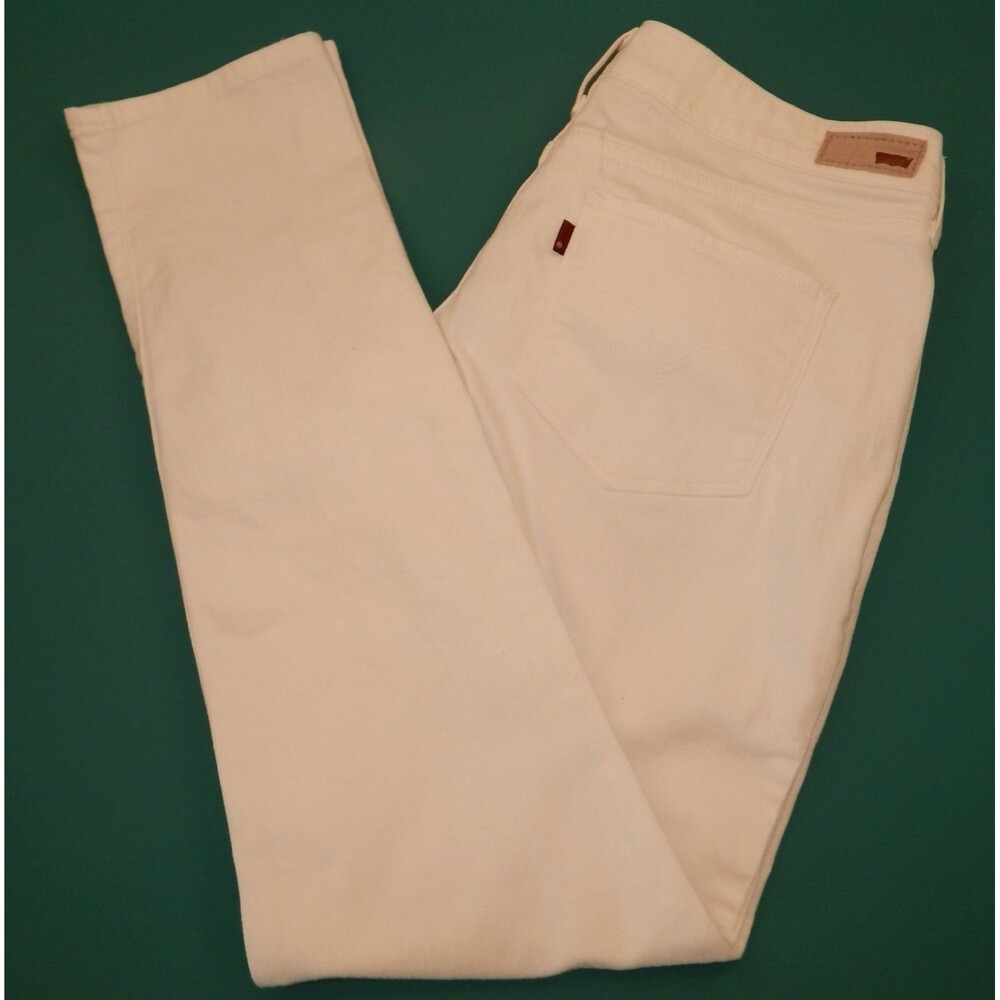 Levi’s Woman’s BOLD Curve White Denim Jeans SKINNY Modern Rise Size 14/32 Cotton - Picture 15 of 16